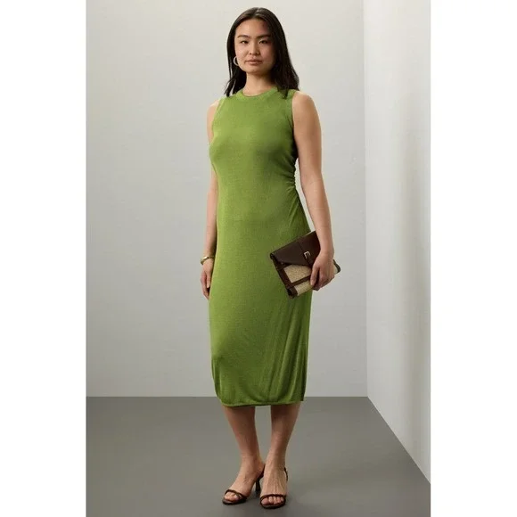green emerald velvet dress Long Island Green Midi Mesh Dress - US 14 main image 0